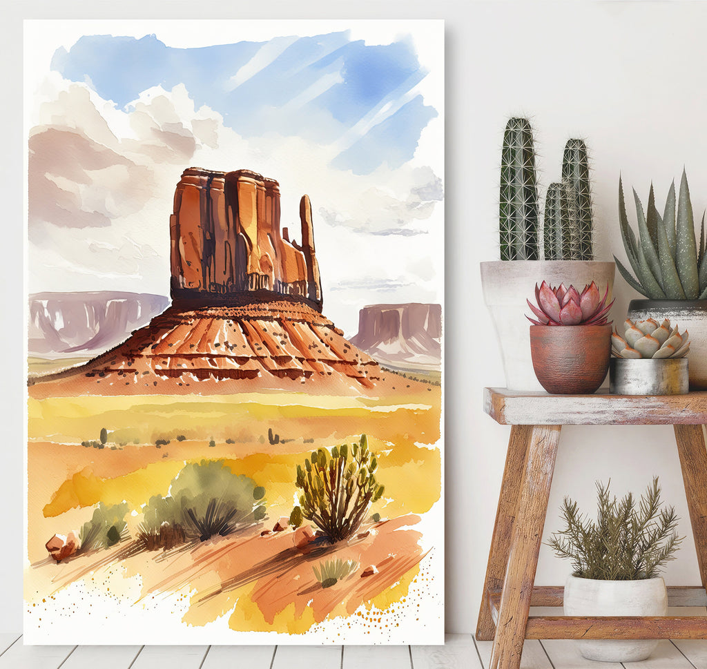 Monument Valley Print Arizona Sonoran Art Watercolor Desert Southwest Wall Art Boho Wall decor Gift Southwestern Decor