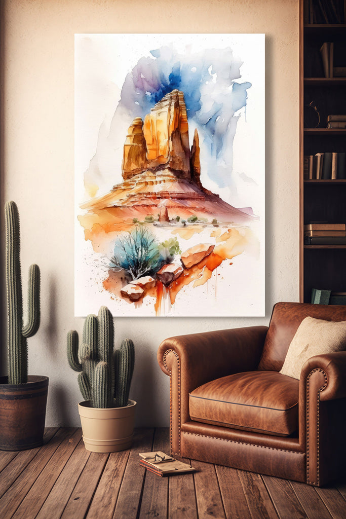 Monument Valley Print Arizona Sonoran Art Watercolor Desert Southwest Wall Art Boho Wall decor Gift Southwestern Decor