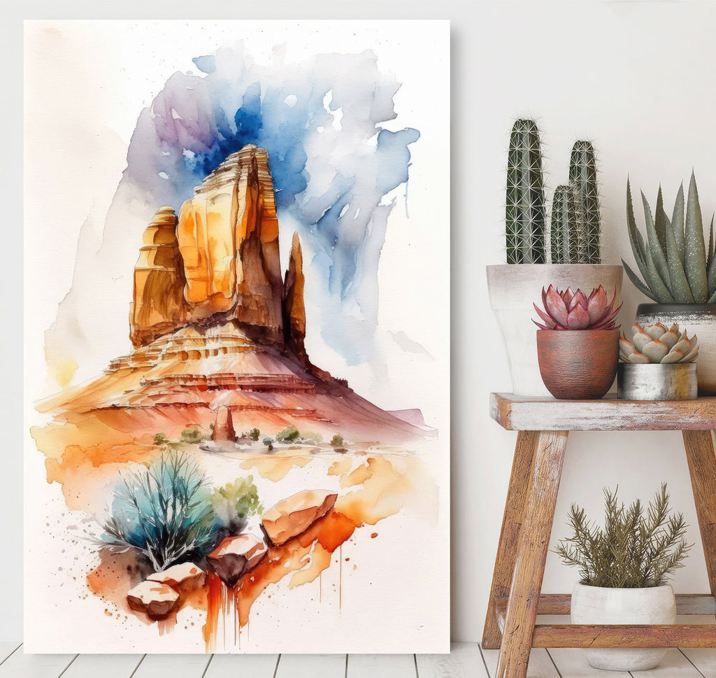 Monument Valley Print Arizona Sonoran Art Watercolor Desert Southwest Wall Art Boho Wall decor Gift Southwestern Decor