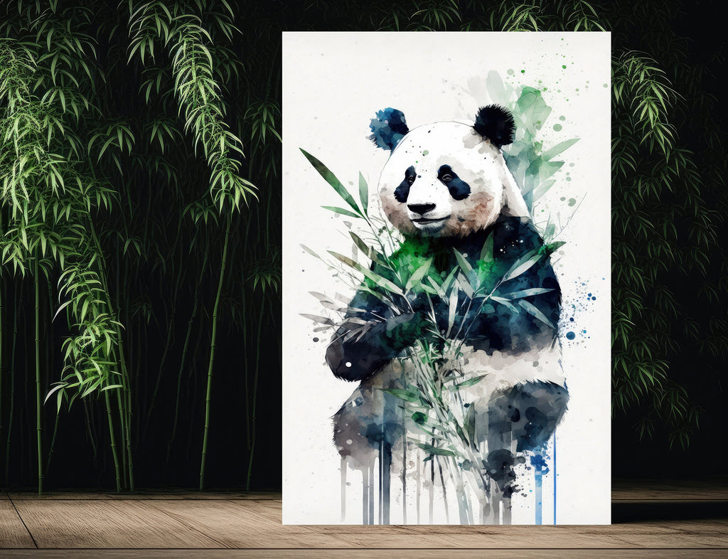 Panda Bear Watercolor Portrait Print Wall Art Safari Wildlife Gift Wild Animal Painting Jungle Nursery Decor