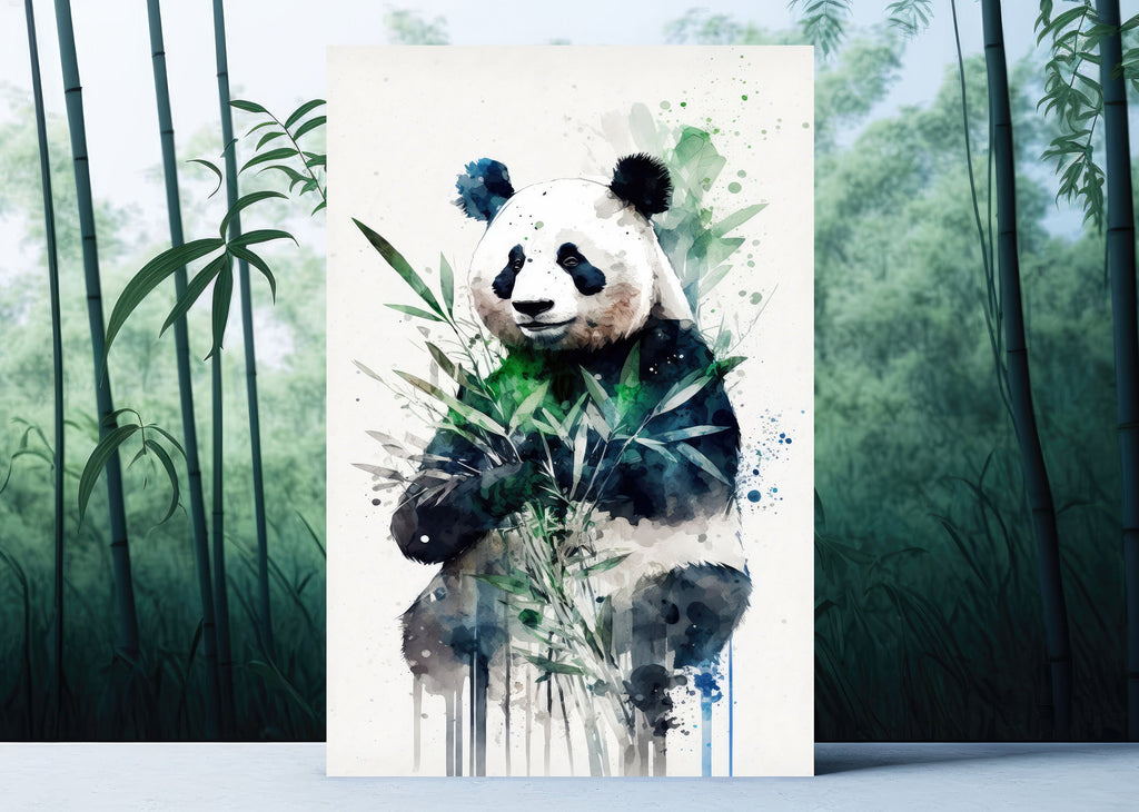 Panda Bear Watercolor Portrait Print Wall Art Safari Wildlife Gift Wild Animal Painting Jungle Nursery Decor