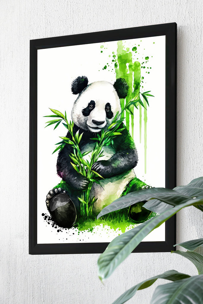 Panda Bear Watercolor Portrait Print Wall Art Safari Wildlife Gift Wild Animal Painting Jungle Nursery Decor