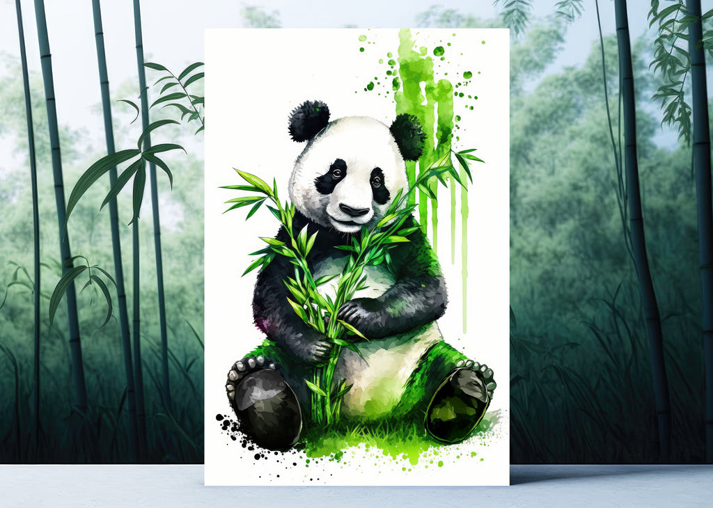 Panda Bear Watercolor Portrait Print Wall Art Safari Wildlife Gift Wild Animal Painting Jungle Nursery Decor