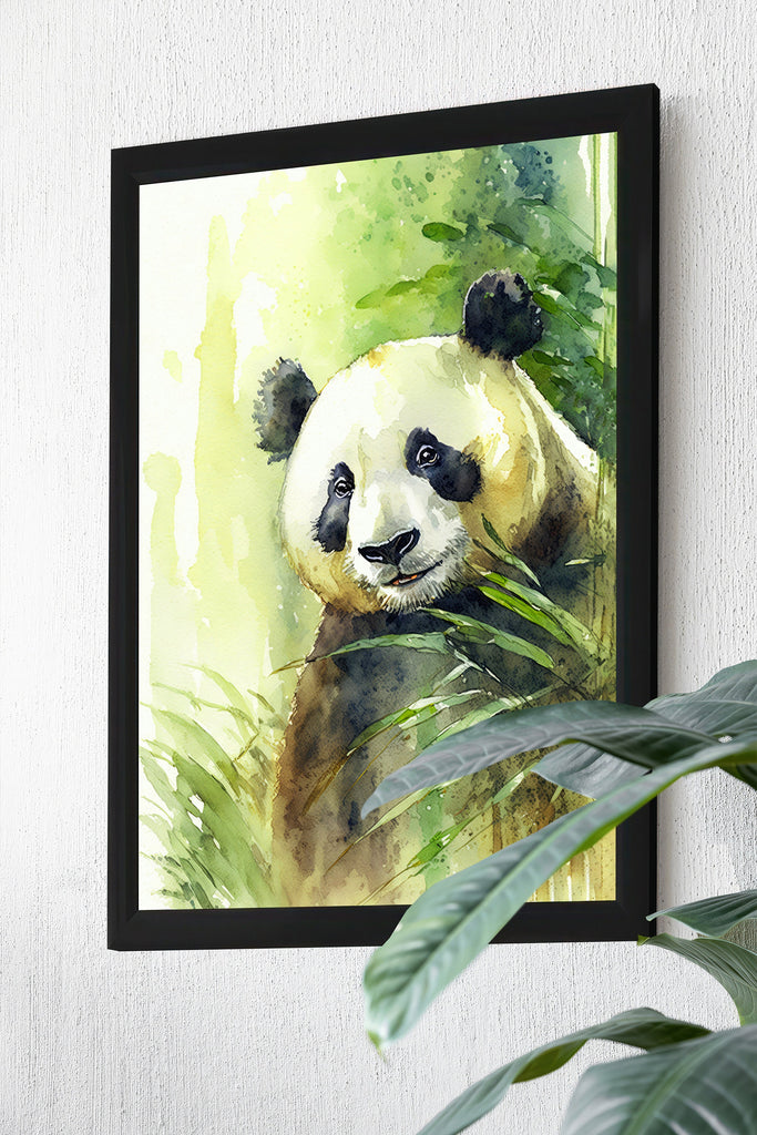 Panda Bear Watercolor Portrait Print Wall Art Safari Wildlife Gift Wild Animal Painting Jungle Nursery Decor