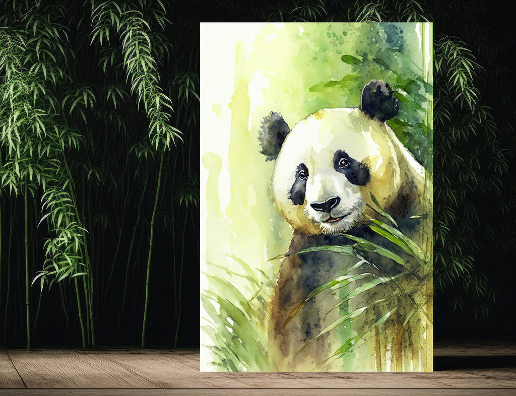 Panda Bear Watercolor Portrait Print Wall Art Safari Wildlife Gift Wild Animal Painting Jungle Nursery Decor