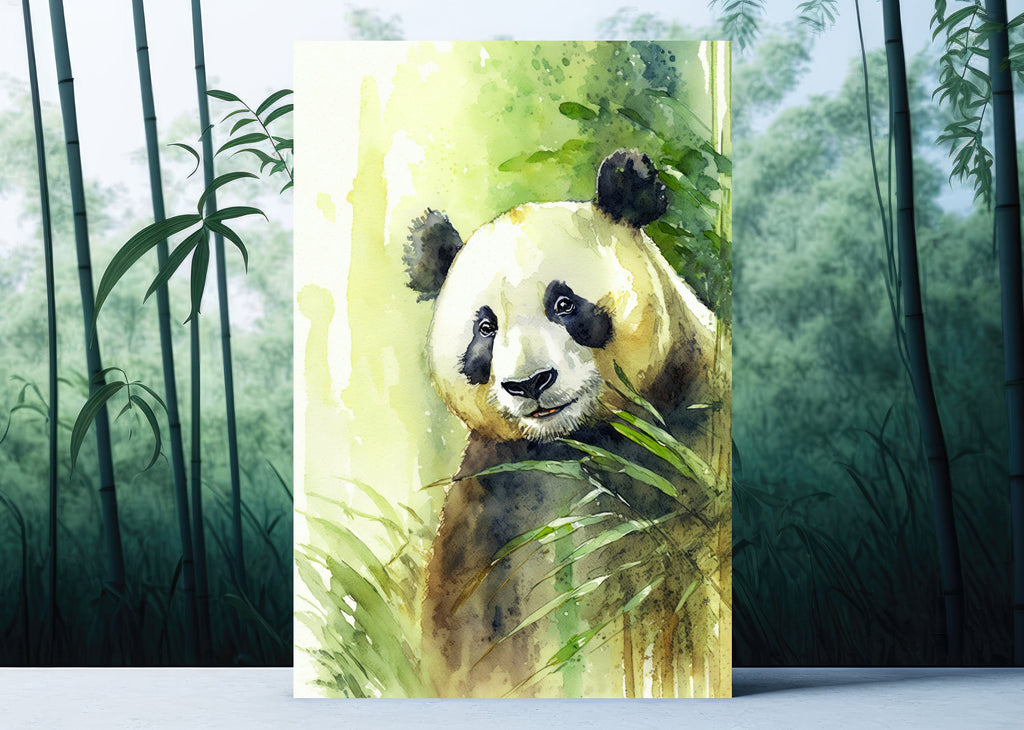 Panda Bear Watercolor Portrait Print Wall Art Safari Wildlife Gift Wild Animal Painting Jungle Nursery Decor