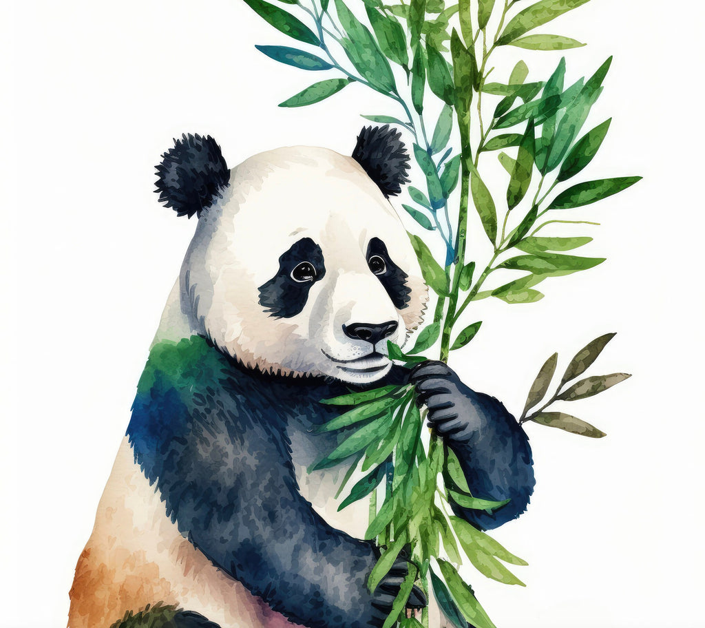 Panda Bear Watercolor Portrait Print Wall Art Safari Wildlife Gift Wild Animal Painting Jungle Nursery Decor