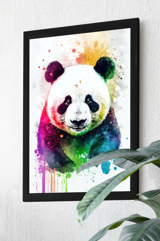 Panda Bear Watercolor Portrait Print Wall Art Safari Wildlife Gift Wild Animal Painting Jungle Nursery Decor