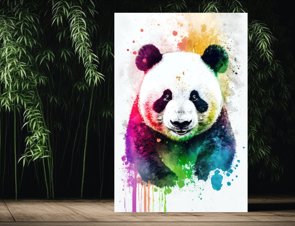 Panda Bear Watercolor Portrait Print Wall Art Safari Wildlife Gift Wild Animal Painting Jungle Nursery Decor