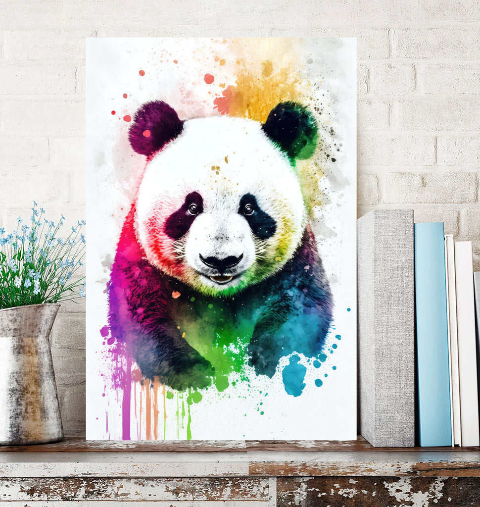 Panda Bear Watercolor Portrait Print Wall Art Safari Wildlife Gift Wild Animal Painting Jungle Nursery Decor