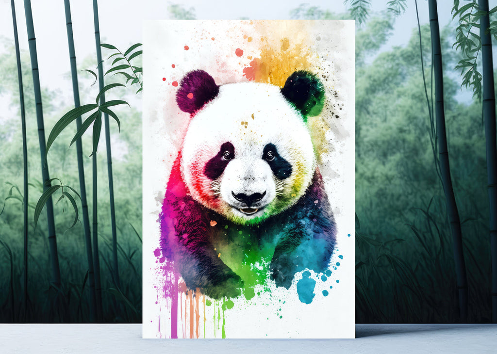 Panda Bear Watercolor Portrait Print Wall Art Safari Wildlife Gift Wild Animal Painting Jungle Nursery Decor