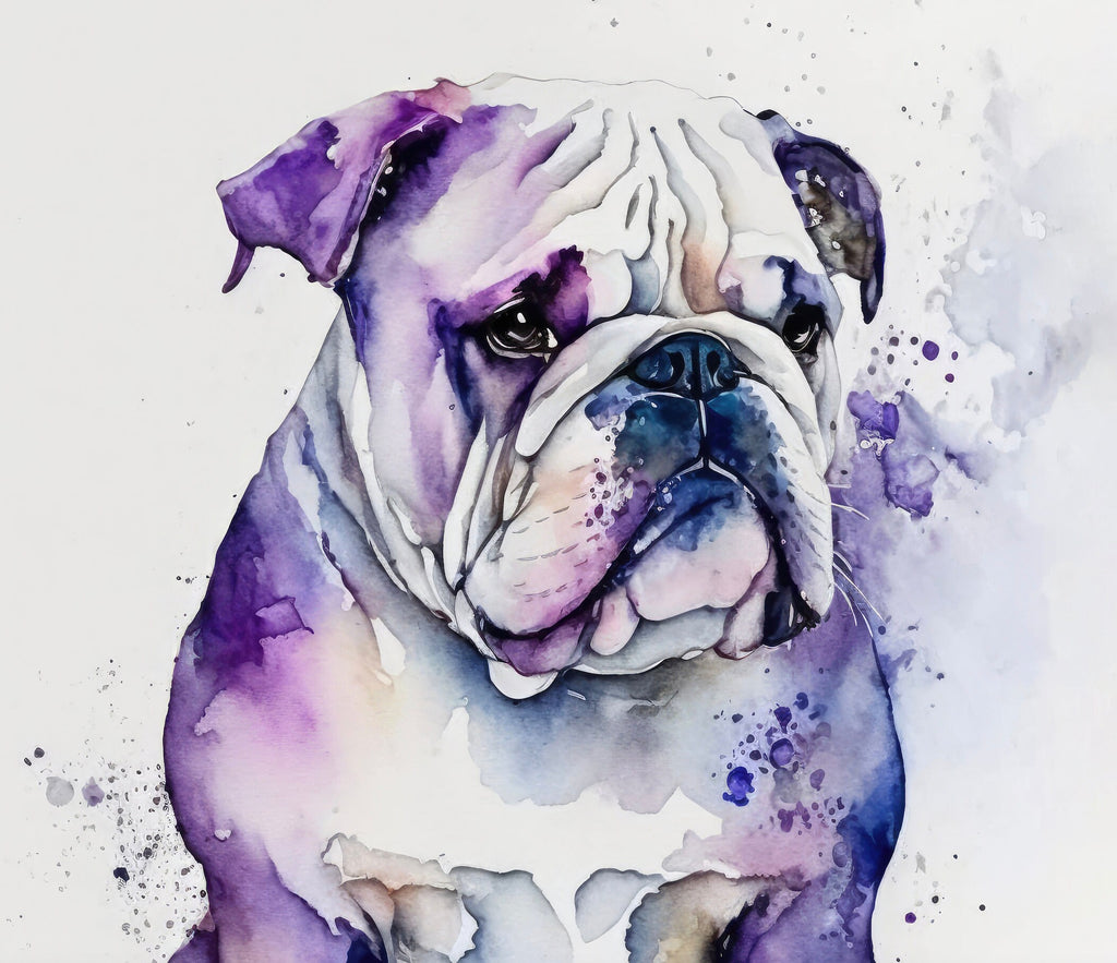 English Bulldog Art Pet Portrait Print Cute Pet Keepsake Dog Wall Art Gift For Pet Lovers Dog Portrait Decor