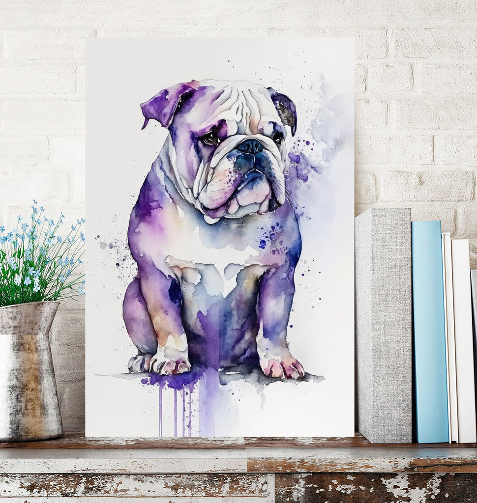 English Bulldog Art Pet Portrait Print Cute Pet Keepsake Dog Wall Art Gift For Pet Lovers Dog Portrait Decor