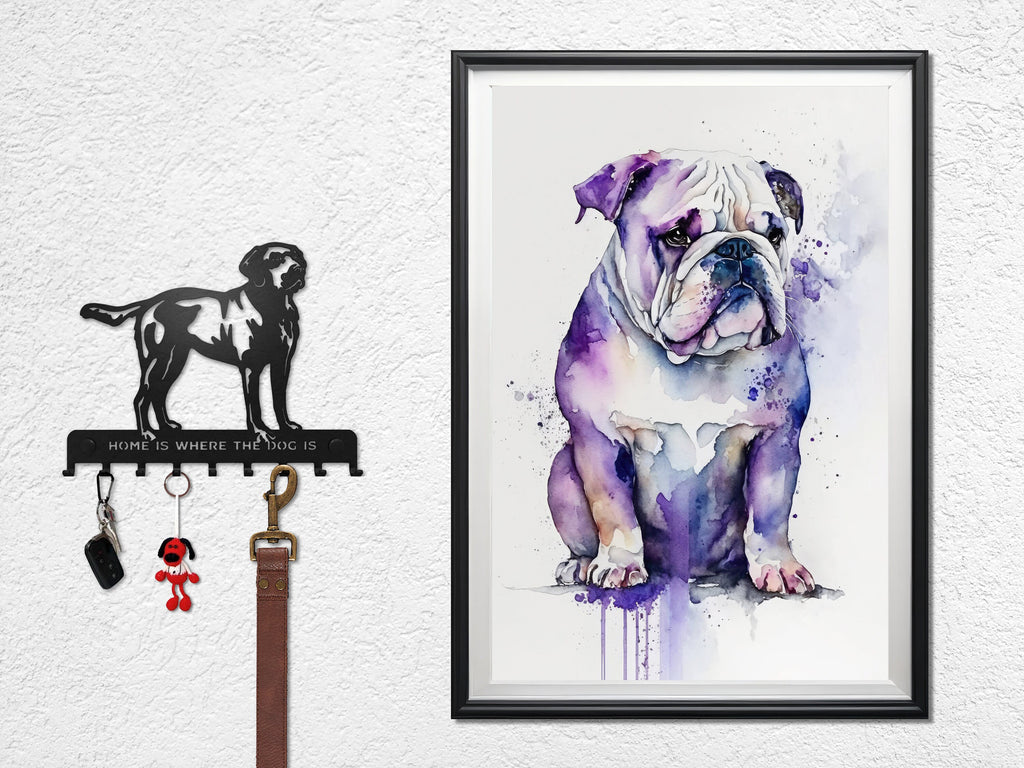 English Bulldog Art Pet Portrait Print Cute Pet Keepsake Dog Wall Art Gift For Pet Lovers Dog Portrait Decor