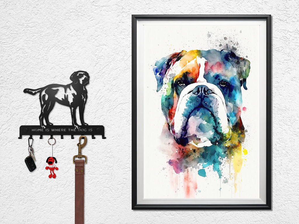 English Bulldog Art Pet Portrait Print Cute Pet Keepsake Dog Wall Art Gift For Pet Lovers Dog Portrait Decor