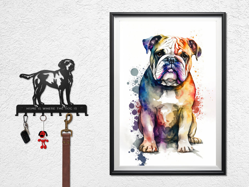 English Bulldog Art Pet Portrait Print Cute Pet Keepsake Dog Wall Art Gift For Pet Lovers Dog Portrait Decor