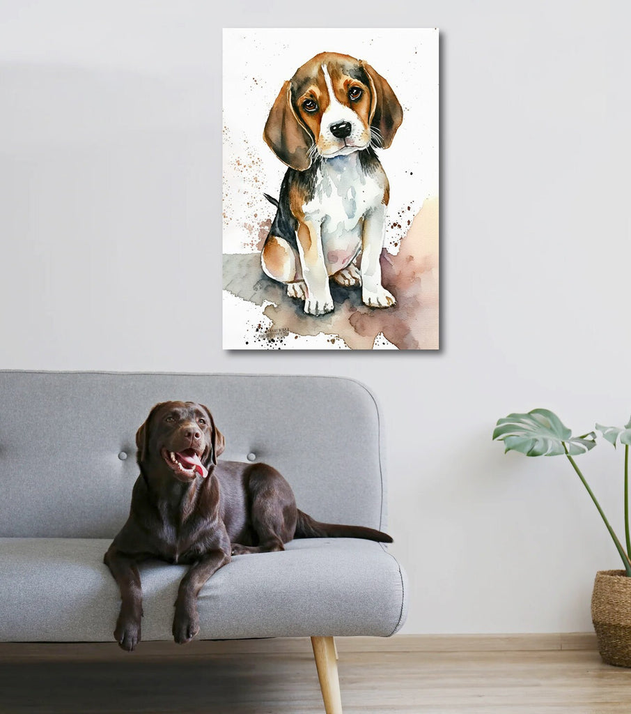 Beagle Art Pet Portrait Print Cute Pet Keepsake Dog Wall Art Gift For Pet Lovers Dog Portrait Puppy Nursery Decor