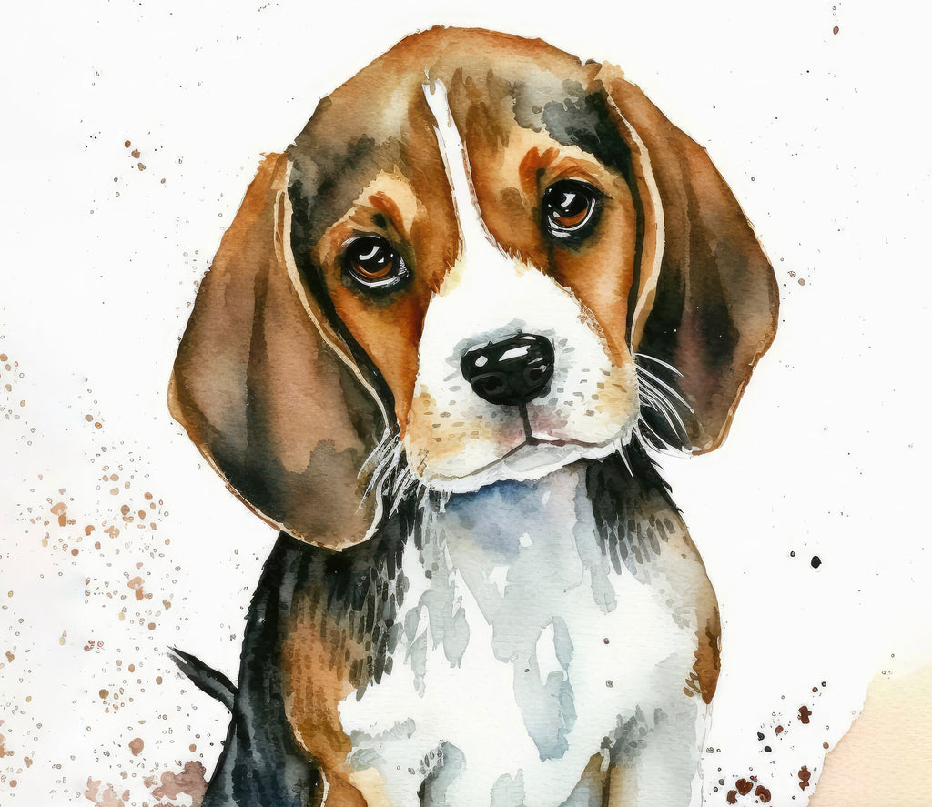 Beagle Art Pet Portrait Print Cute Pet Keepsake Dog Wall Art Gift For Pet Lovers Dog Portrait Puppy Nursery Decor