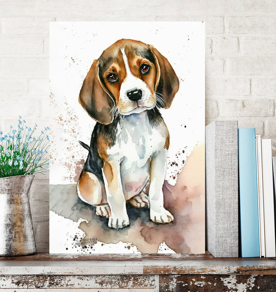 Beagle Art Pet Portrait Print Cute Pet Keepsake Dog Wall Art Gift For Pet Lovers Dog Portrait Puppy Nursery Decor