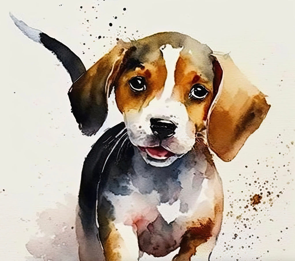 Beagle Art Pet Portrait Print Cute Pet Keepsake Dog Wall Art Gift For Pet Lovers Dog Portrait Puppy Nursery Decor