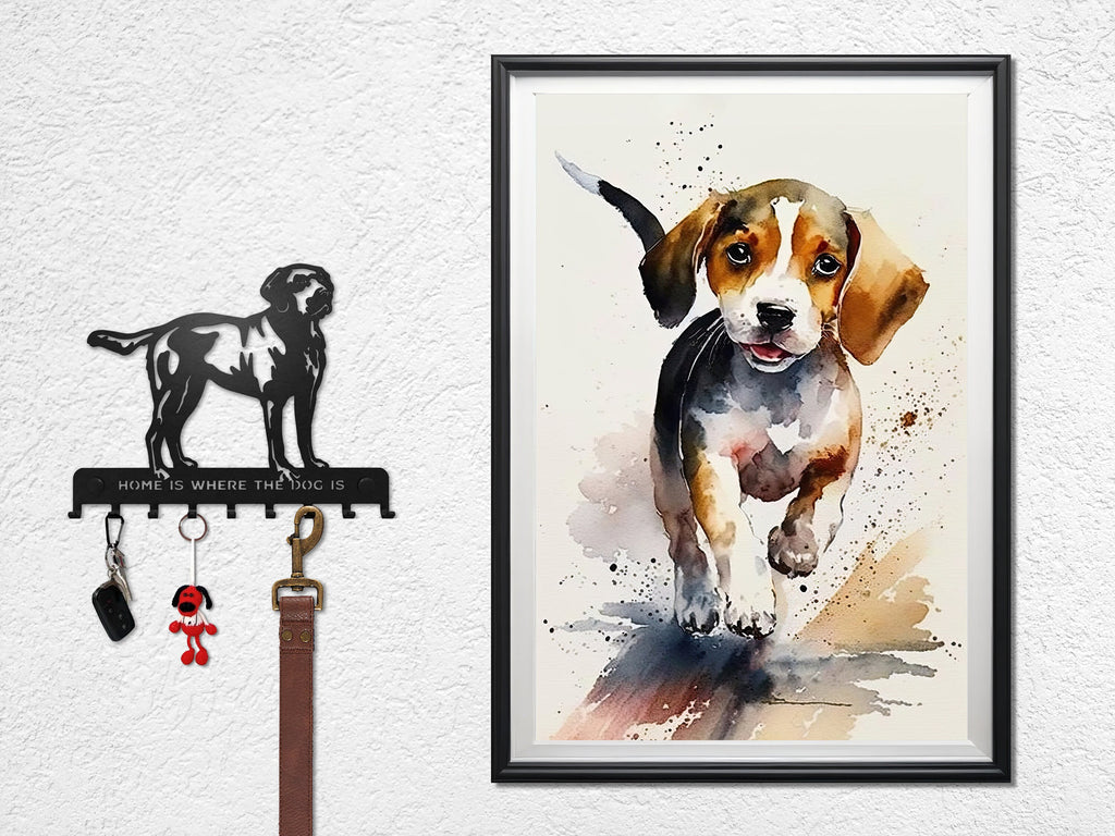 Beagle Art Pet Portrait Print Cute Pet Keepsake Dog Wall Art Gift For Pet Lovers Dog Portrait Puppy Nursery Decor