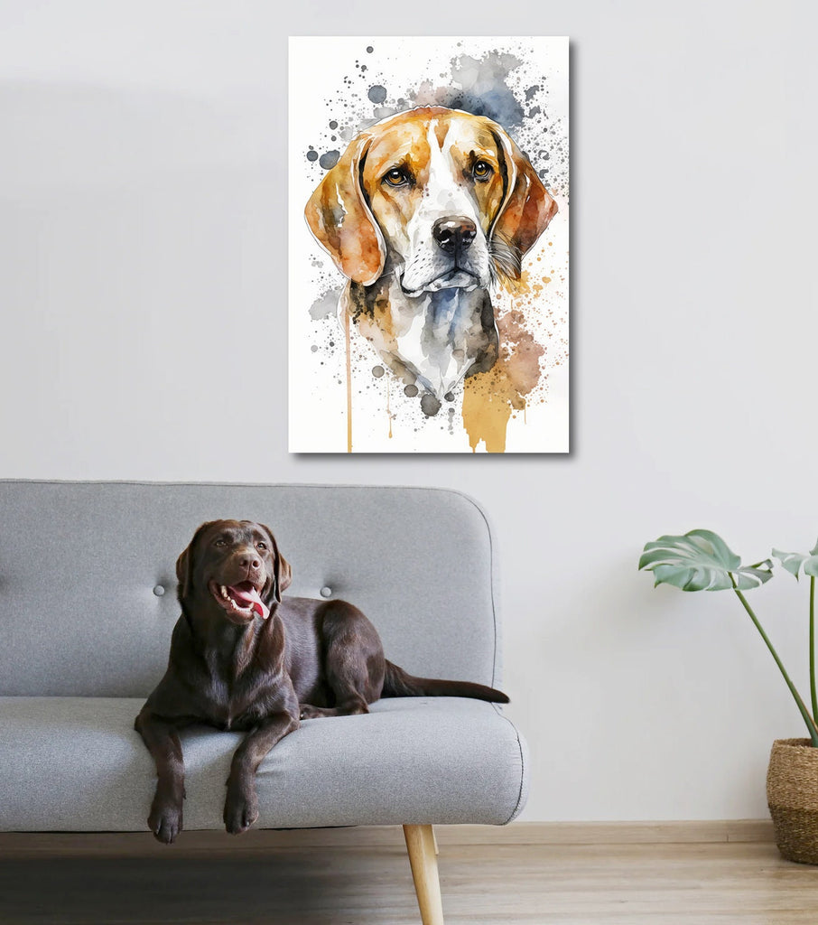 Beagle Art Pet Portrait Print Cute Pet Keepsake Dog Wall Art Gift For Pet Lovers Dog Portrait Puppy Nursery Decor