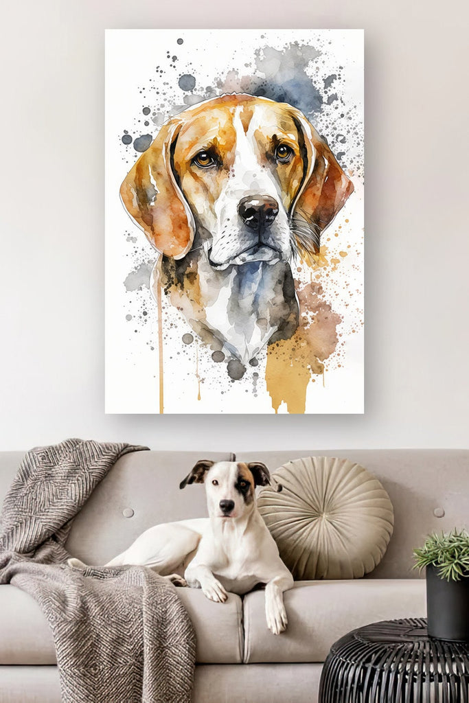 Beagle Art Pet Portrait Print Cute Pet Keepsake Dog Wall Art Gift For Pet Lovers Dog Portrait Puppy Nursery Decor