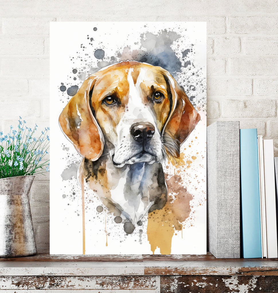 Beagle Art Pet Portrait Print Cute Pet Keepsake Dog Wall Art Gift For Pet Lovers Dog Portrait Puppy Nursery Decor