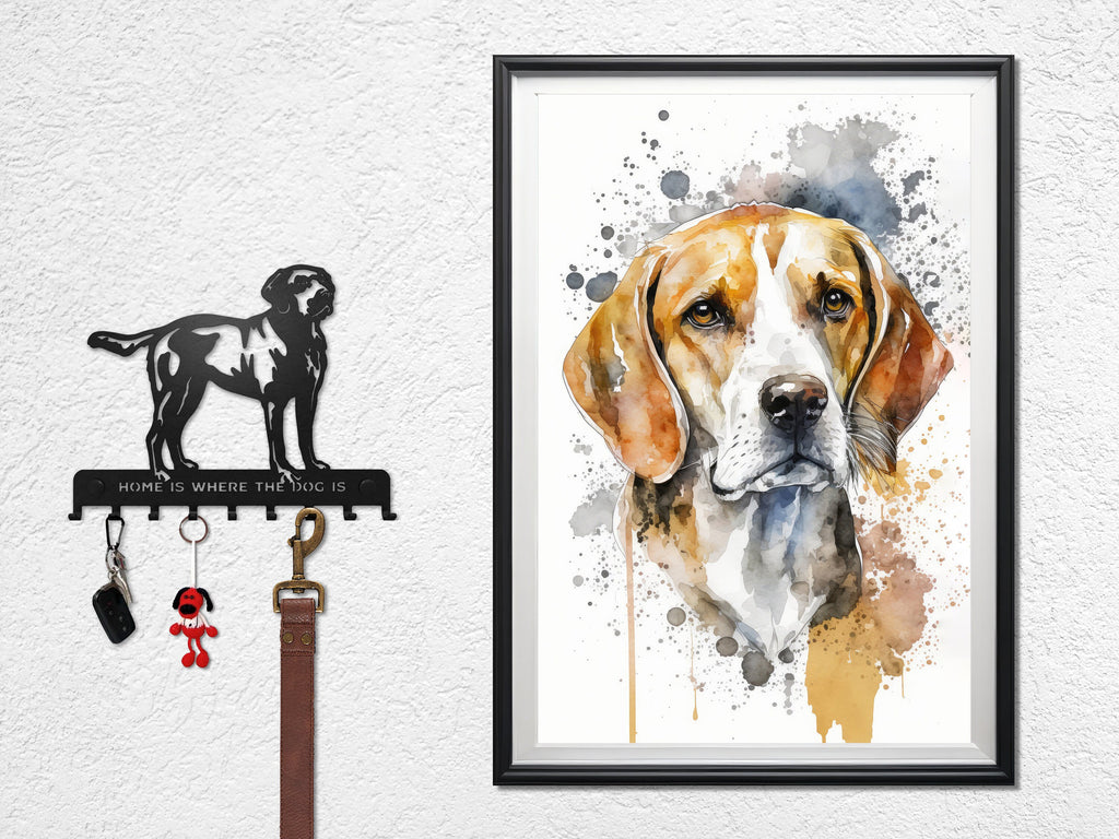 Beagle Art Pet Portrait Print Cute Pet Keepsake Dog Wall Art Gift For Pet Lovers Dog Portrait Puppy Nursery Decor