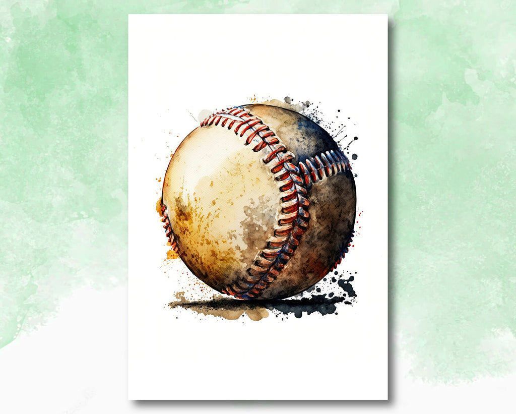 Baseball Art Print Softball Coach Gift For Him Boys Room Wall Art Boy Nursery Decor Man Cave Sports Decor