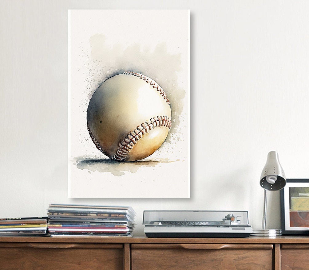 Baseball Art Print Softball Coach Gift For Him Boys Room Wall Art Boy Nursery Decor Man Cave Sports Decor