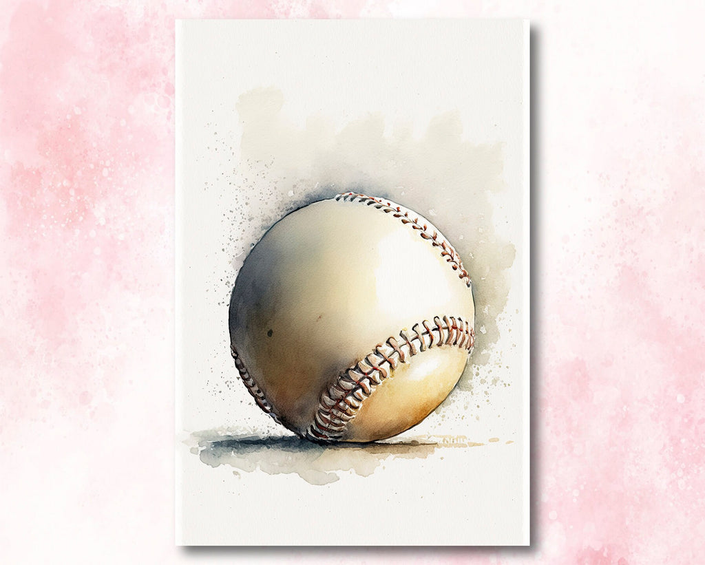 Baseball Art Print Softball Coach Gift For Him Boys Room Wall Art Boy Nursery Decor Man Cave Sports Decor