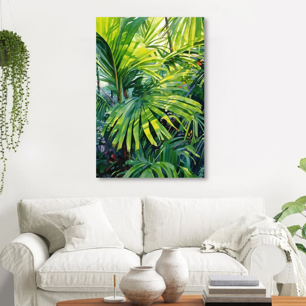 Palm Tree Fronds Botanical Art Prints Coastal Wall Art Watercolor Nature Inspired Island Summer Gift Beach House Decor