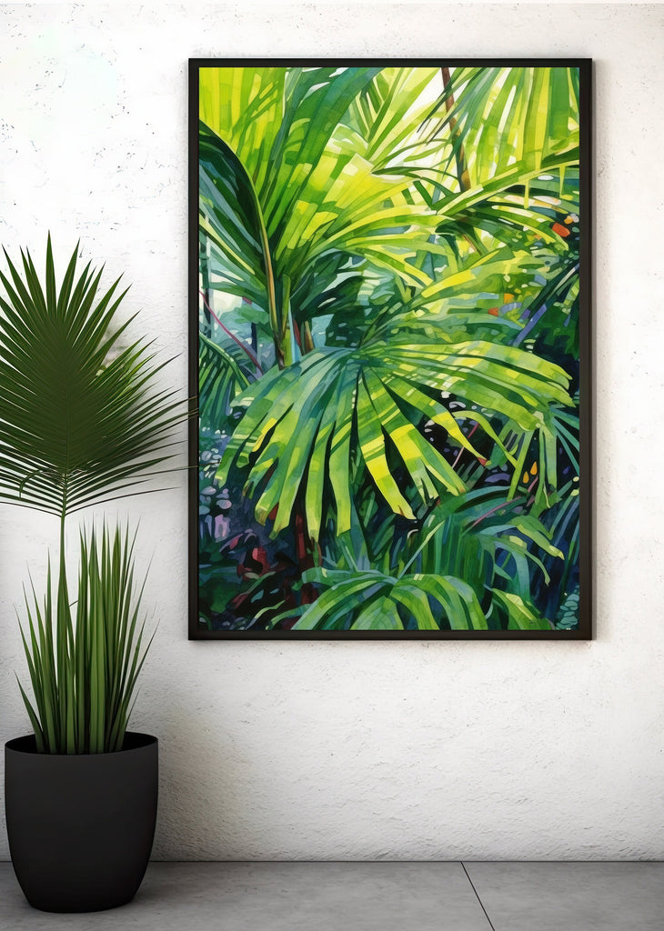 Palm Tree Fronds Botanical Art Prints Coastal Wall Art Watercolor Nature Inspired Island Summer Gift Beach House Decor