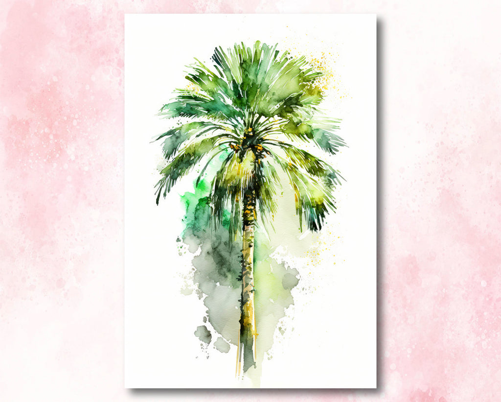 Palm Tree Fronds Botanical Art Prints Coastal Wall Art Watercolor Nature Inspired Island Summer Gift Beach House Decor