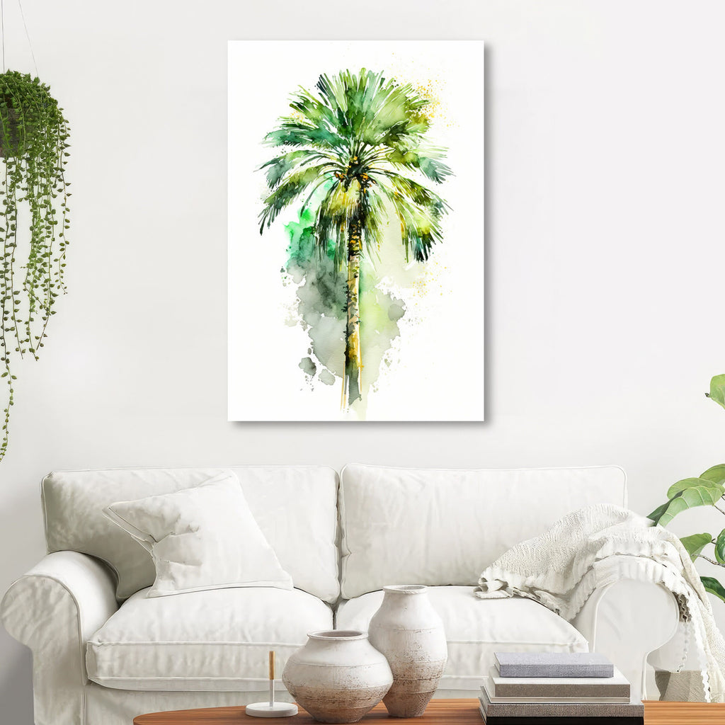 Palm Tree Fronds Botanical Art Prints Coastal Wall Art Watercolor Nature Inspired Island Summer Gift Beach House Decor