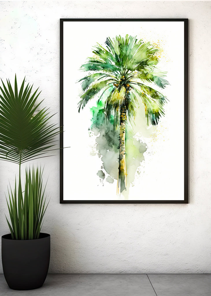 Palm Tree Fronds Botanical Art Prints Coastal Wall Art Watercolor Nature Inspired Island Summer Gift Beach House Decor