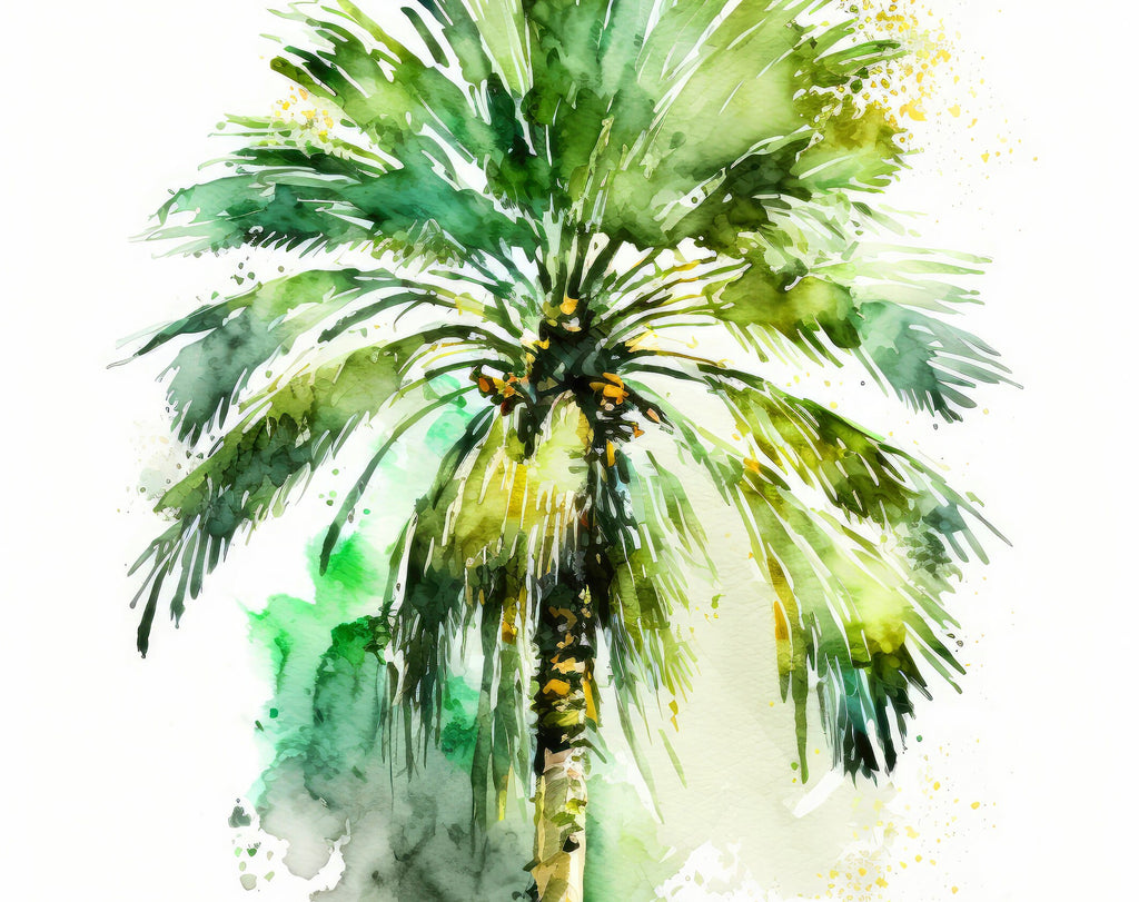 Palm Tree Fronds Botanical Art Prints Coastal Wall Art Watercolor Nature Inspired Island Summer Gift Beach House Decor