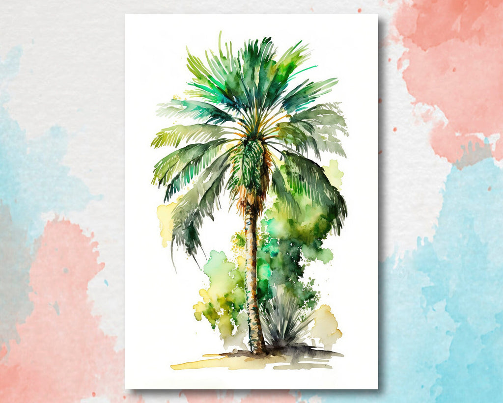 Palm Tree Fronds Botanical Art Prints Coastal Wall Art Watercolor Nature Inspired Island Summer Gift Beach House Decor