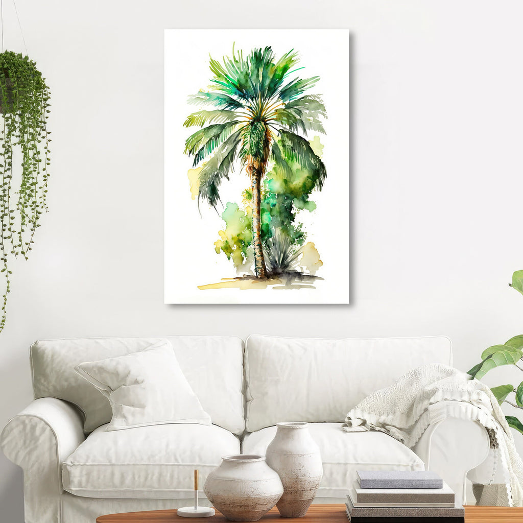 Palm Tree Fronds Botanical Art Prints Coastal Wall Art Watercolor Nature Inspired Island Summer Gift Beach House Decor