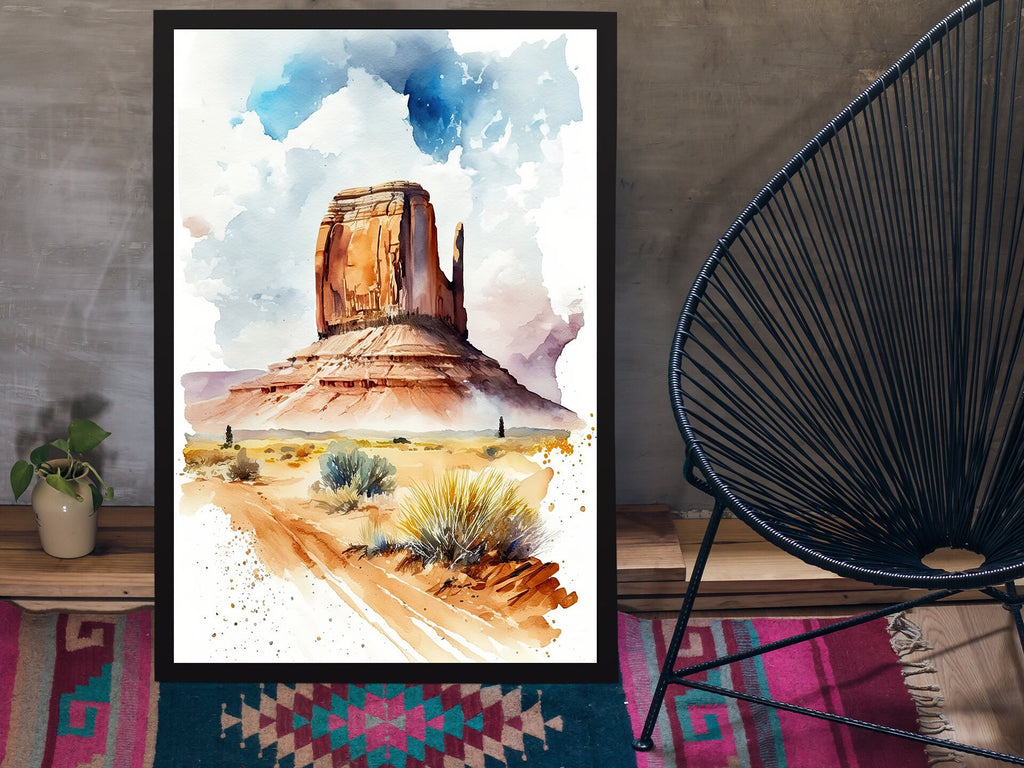 Monument Valley Print Arizona Sonoran Art Watercolor Desert Southwest Wall Art Boho Wall decor Gift Southwestern Decor