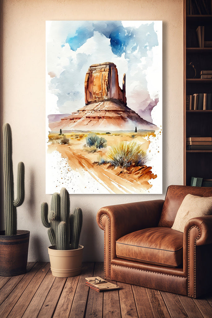 Monument Valley Print Arizona Sonoran Art Watercolor Desert Southwest Wall Art Boho Wall decor Gift Southwestern Decor