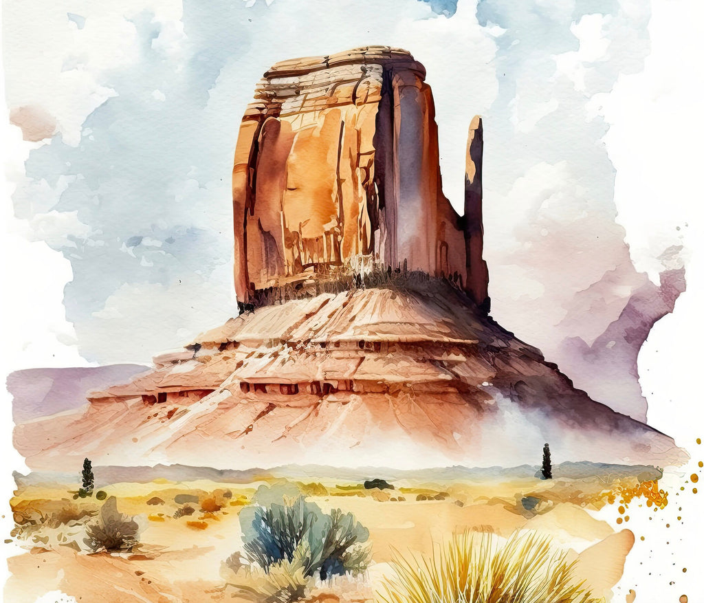 Monument Valley Print Arizona Sonoran Art Watercolor Desert Southwest Wall Art Boho Wall decor Gift Southwestern Decor