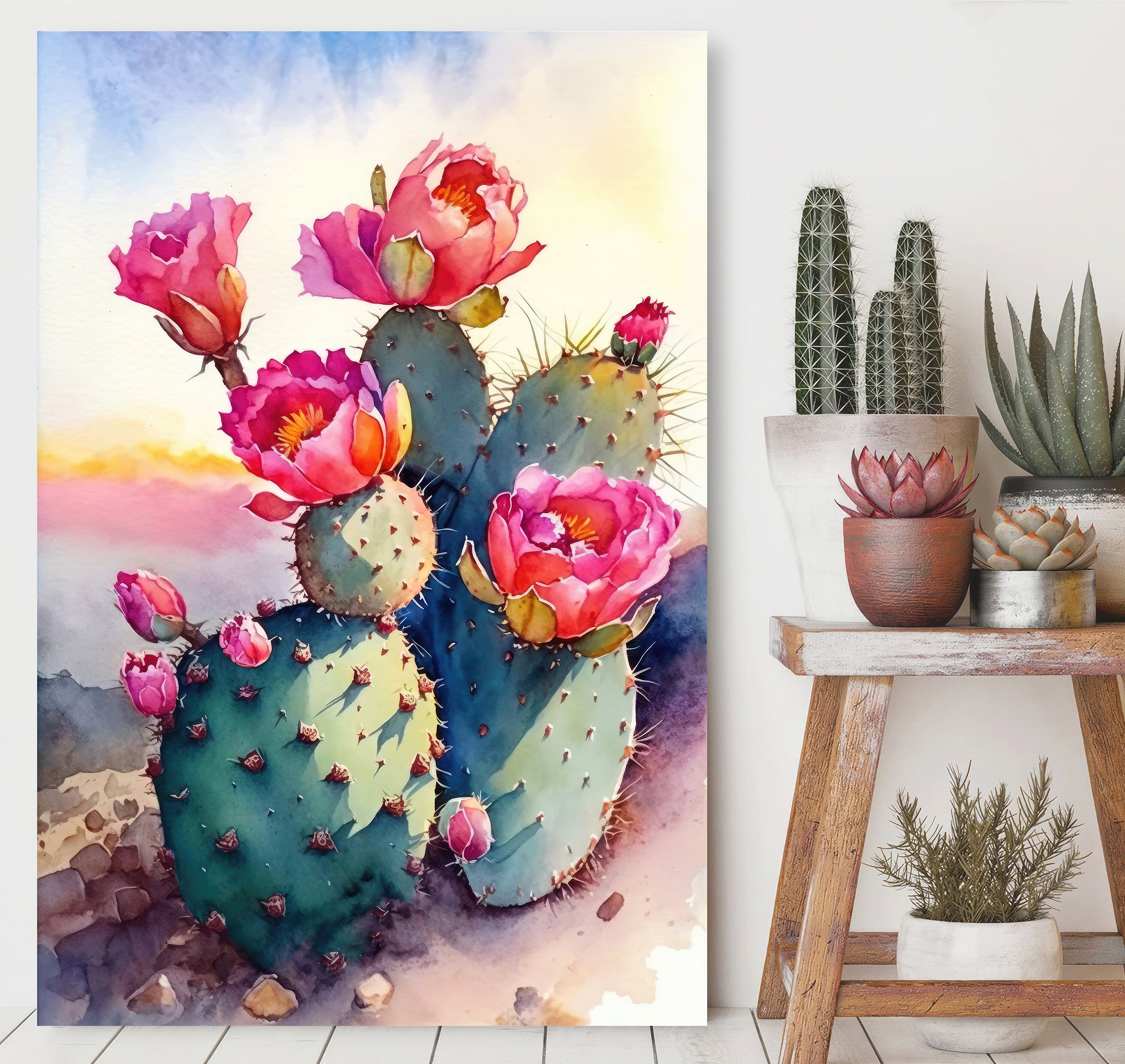 Watercolor Flowers Botanical Canvas Painting Wall Art Prints DIY