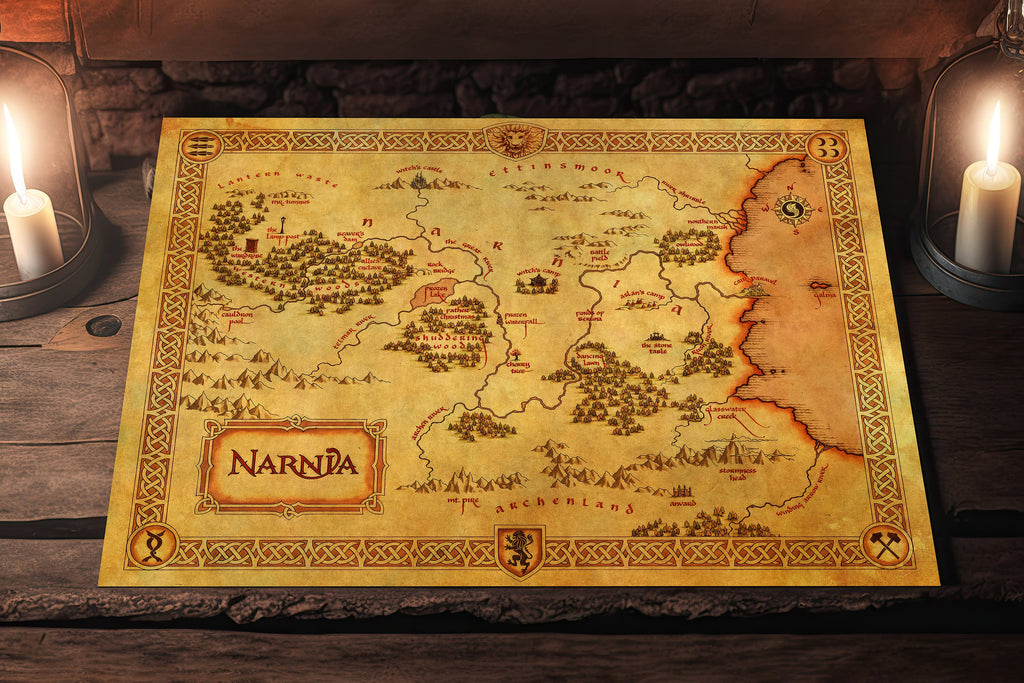 Narnia Map from The Chronicles of Narnia: The Lion, The Witch and The Wardrobe Illustration Art Print Wall Art Gift Fantasy Home Decor