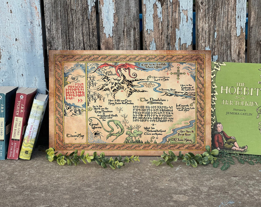 Thorin's Map Hobbit Art Print Lord of the Rings Middle Earth Wall Art Tolkien Gifts Fantasy Home Decor