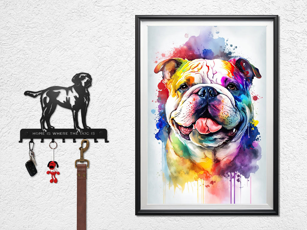 English Bulldog Art Pet Portrait Print Cute Pet Keepsake Dog Wall Art Gift For Pet Lovers Dog Portrait Decor