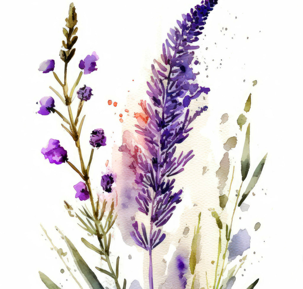 Minimalist Lavender Flower Bouquet Wall Art Cottagecore Decor Wildflower Painting Floral Nature Inspired Botanical Farmhouse Kitchen Print