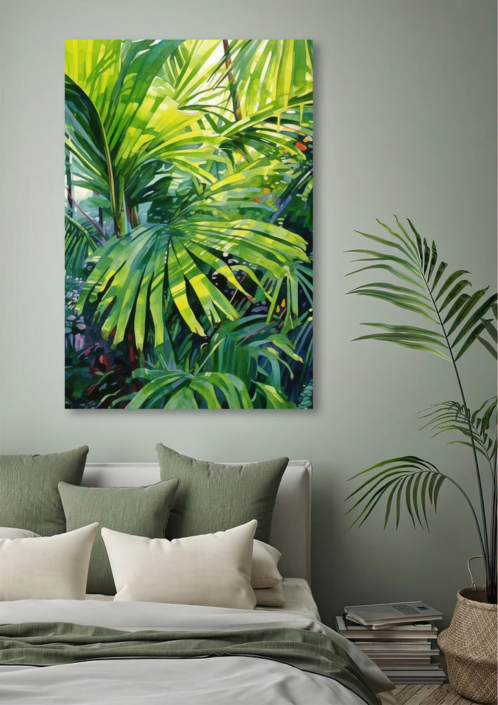 Palm Tree Fronds Botanical Art Prints Coastal Wall Art Watercolor Nature Inspired Island Summer Gift Beach House Decor