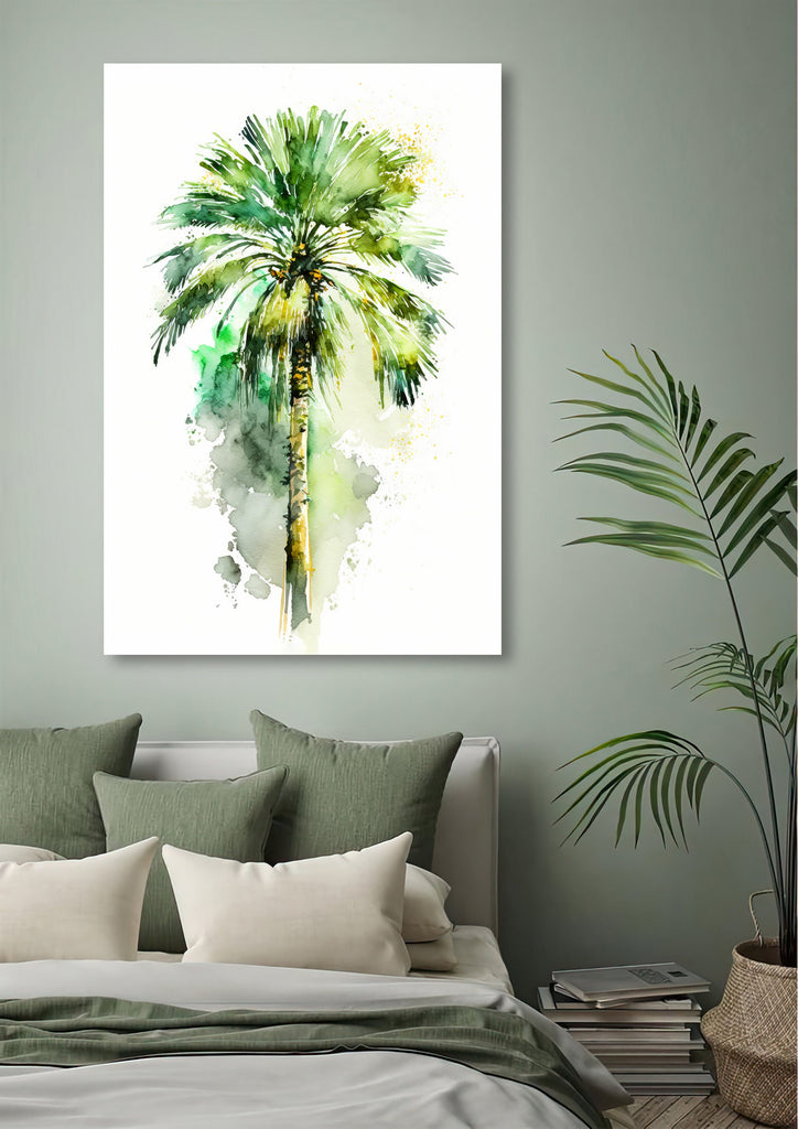 Palm Tree Fronds Botanical Art Prints Coastal Wall Art Watercolor Nature Inspired Island Summer Gift Beach House Decor